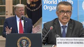 譚德塞,川普（圖／左：資料照；右：翻攝自白宮直播）