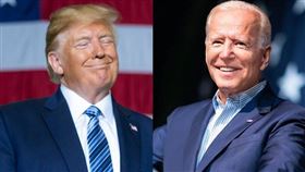 路透社/易普索14日出爐的民調顯示，美國總統川普（左）的施政滿意度過去一週增加5個百分點，但民主黨籍拜登（右）出任總統的呼聲，在登記選民間仍略勝一籌。（facebook)
