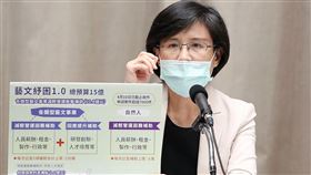 鄭麗君：藝文紓困1.0最快4月底完成審查文化部長鄭麗君15日表示，「藝文紓困1.0」截至14日已收到7658件申請案，最快4月底完成審查核定。中央社記者郭日曉攝　109年4月15日