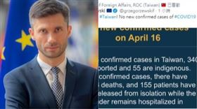 歐盟駐台代表高哲夫推特發文