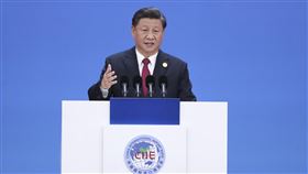習近平出席進博會第二屆中國國際進口博覽會5日在上海國家會展中心舉行開幕式，中共總書記、中國國家主席習近平出席並發表主旨演講。（中新社提供）中央社　108年11月5日