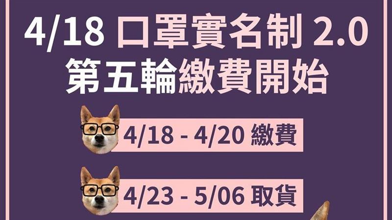 總柴：「口罩第五輪」3天繳費期限