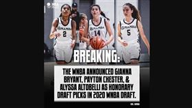 ▲WNBA特別用榮譽選秀權，選中這吉安娜（Gianna）和她2位隊友。（圖／翻攝自NBA Buzz臉書）