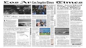美國西岸大報「洛杉磯時報」18日頭版報導關門比賽情況、中信兄弟隊全天候的防疫。（圖／中央社）