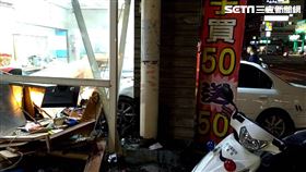 彰化中華路轎車撞檳榔攤／網友曾焜耀授權提供