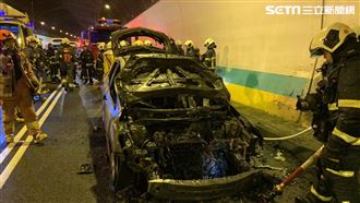 國道3號火燒車　木柵隧道大塞車