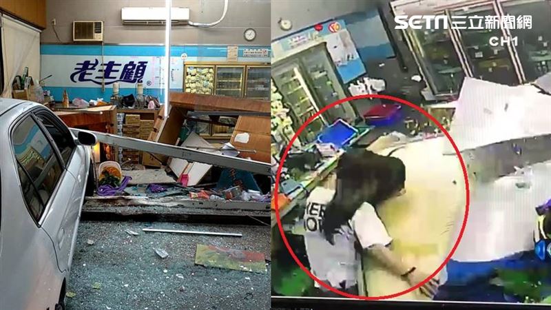 驚悚畫面曝！轎車衝檳榔攤　店員噴飛