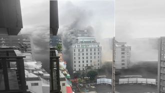 錢櫃火警現場曝光　濃煙噴出如蘑菇雲