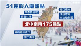 宜蘭一名網友，在臉書PO出羅東夜市擠滿人潮的照片，但許多人沒有戴口罩，也沒有保持社交距離，直呼根本是拿命在逛街。而為了避免51連假各大景點湧入人潮，造成防疫破口，指揮中心提前部署，針對175個熱點，高工局也開發出「熱點警示系統」，顯示各地即時人潮密度。分成綠黃紅三種等級，如果人太多就會進行管制。