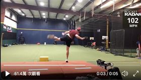 ▲19歲左投Luke Little牛棚練投影片。（圖／翻攝自推特）