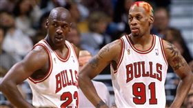 Michael Jordan,Dennis Rodman,喬丹,羅德曼。（圖／翻攝自NBA官方推特）