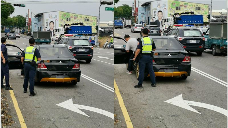 汽車沒掛車牌趴趴走　警當街拔槍喝令