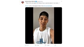 你捐款我跟上！林書豪登尼克官推 NBA,紐約尼克,林書豪,林來瘋,Linsanity,武漢肺炎,捐款 翻攝自尼克官方推特