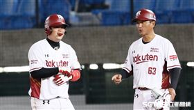 ▲樂天桃猿捕手林泓育蔡昱詳。（圖／記者林聖凱攝影）