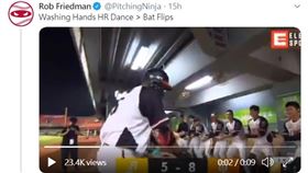 ▲統一獅開轟後球員在板凳區跳《SORRY SORRY》紅到美國。（圖／翻攝自Rob Friedman推特）