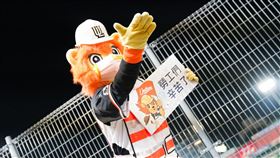 ▲統一獅吉祥物「萊恩」舞蹈表演慰勞勞工朋友。（圖／統一獅球團提供）