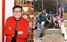  許效舜與小24歲老婆陳愉跟一對兒女。林聖凱攝影/臉書