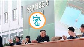 金正恩5/1現身照片曝光！台上燦笑拍手　金與正坐一旁（圖／翻攝自推特）