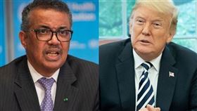 美國總統川普、WHO秘書長譚德塞。（圖／翻攝自推特）