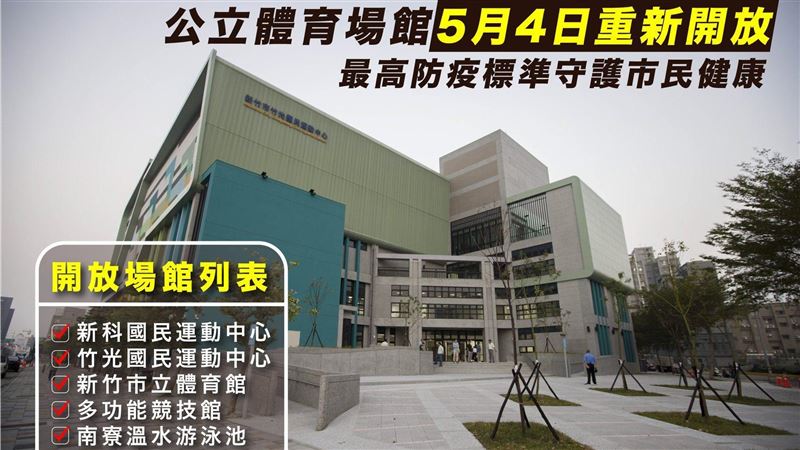林智堅：新竹市公立運動場館明起開放