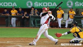 ▲樂天桃猿捕手林泓育。（圖／記者劉彥池攝影）