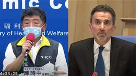 陳時中,WHO法律顧問索羅門（Steven Solomon）
合成圖翻攝自疾管署、WHO YOUTUBE