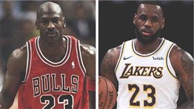Michael Jordan與LeBron James。（合成圖／翻攝自推特）