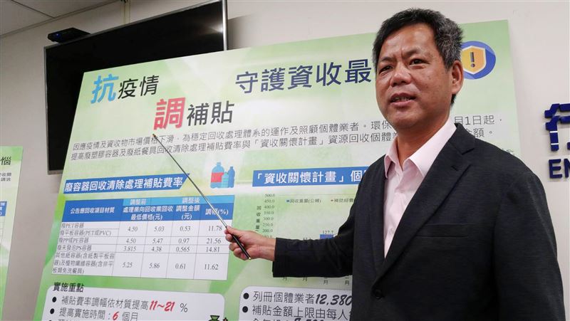 因應疫情　環保署補貼資源回收業