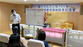 新北抽查8款嬰兒床　安全性及標示無一同時合格新北市政府法制局抽查市售8款嬰兒床進行安全性檢測，8日公布檢驗結果，沒有任何一款同時符合安全及標示規定，其中4款不符合國家標準。中央社記者葉臻攝　109年5月8日