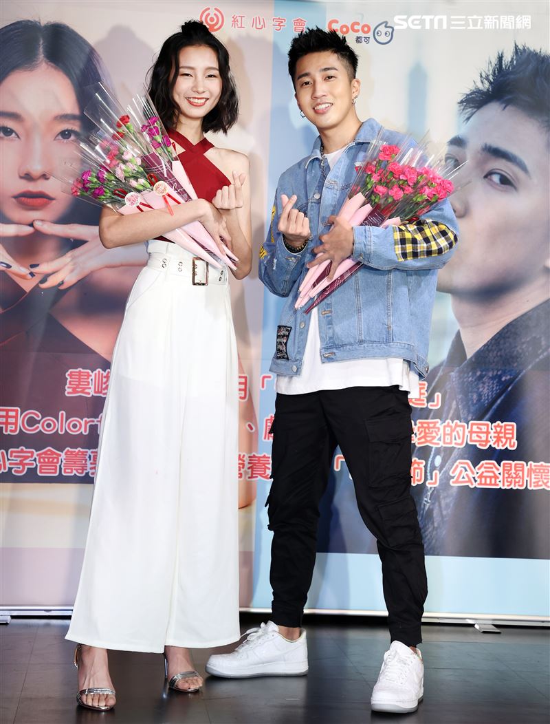 婁峻碩.陳忻玥出席愛心公益。（記者邱榮吉/攝影）