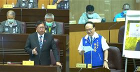 國民黨桃園市議員林政賢質詢市長鄭文燦，（圖／桃園市議會議事直播）