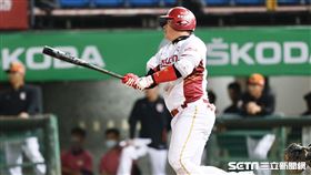 ▲樂天桃猿捕手林泓育。（圖／記者林聖凱攝影）