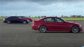 ▲Audi RS4、Mercedes-Benz C63、BMW M3對決（圖／翻攝自carwow Youtube）