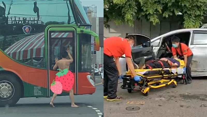 賓士裸男慘了！肇逃露鳥狂奔下場曝光