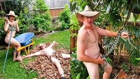 「裸體園藝照」瘋傳　澳洲夫妻爆紅 園藝,世界裸體園藝日,裸照,裸體,Wil Kemp 翻攝自臉書Wil Kemp