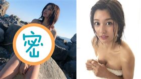 林夢曾自拍只以毛巾「夾緊雙乳」圍上身。（圖／翻攝自林夢IG）