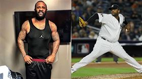 ▲沙巴西亞（CC Sabathia）瘦身有成。（圖／翻攝自Eric Hubbs推特／美聯社／達志影像）