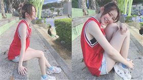阿樂，林妤臻，PO出打籃球照片，被人封為「真人版晴子」。（圖
／翻攝自我是阿樂 臉書）