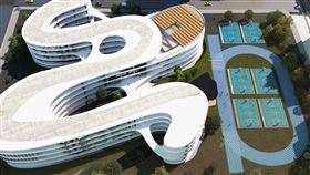 AI智慧園區旁新建文中六(國中)，傑出女建築師姜樂靜打造流動曲線校園（圖／新竹縣政府）