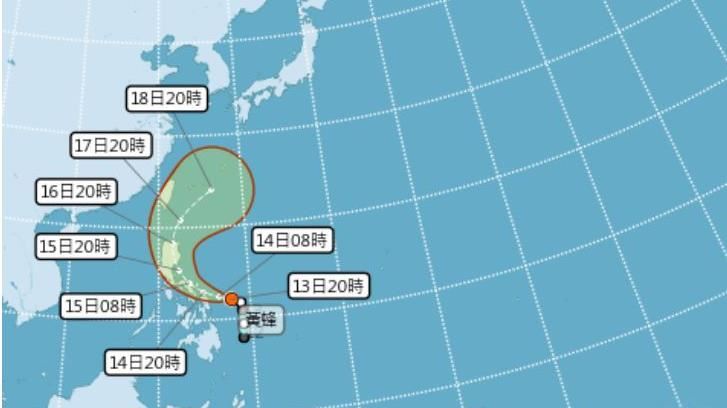 黃蜂增強為「中颱」　最新路徑曝光