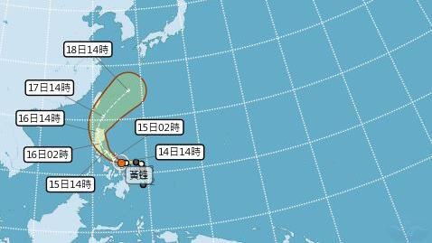 中颱「黃蜂」持續近台　強度已達巔峰