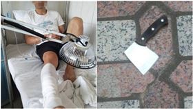 天降菜刀！1樓男右腿被砍…崩潰喊：再往前就「斷頭」了（圖／翻攝自南國早報）