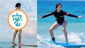 女主播吳宇舒到墾丁南灣衝浪。（圖／翻攝自臉書）