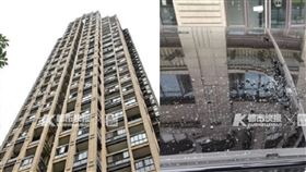 中國綠帽女菜刀44樓往下丟，742萬路虎車頂GG。（圖／翻攝自都市快報微博）