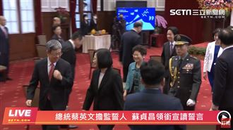 正式卸任　陳建仁「握拳」替小英打氣