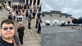 網紅四叉貓，觀察520就職典禮現場抗議狀況，警察比抗議得還多，萬人響應無人到場。（圖／翻攝自四叉貓劉宇 臉書）