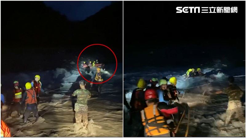 溪水暴漲屏東4人受困！搜救畫面曝光