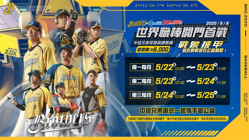 中職／兄弟義賣　王威晨球衣已破6萬
