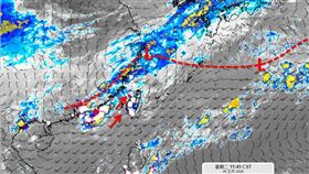 鋒面接近中，氣象局針對12縣市發布大雨特報。（圖／「天氣職人-吳聖宇」粉專）