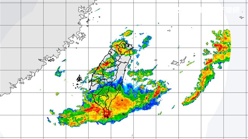 梅雨鋒面正式到台灣　一圖看降雨分布
